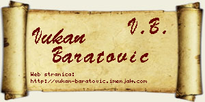 Vukan Baratović vizit kartica